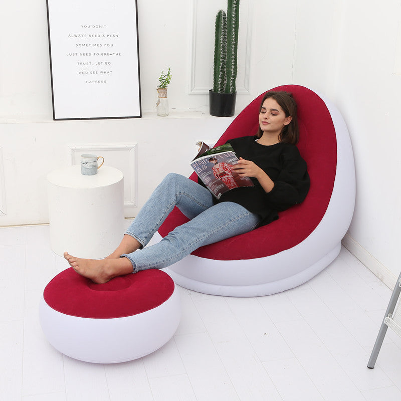 Inflatable Air Mattress Lazy Sofa Deck Chair Comfortable Leg Stool Rest Single Beanbag for home and Outdoor Use - E-Esther Clothing Store