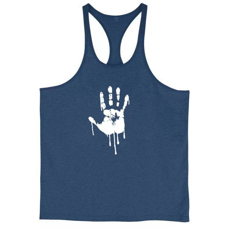 Fitness Tank Top Mens Sports Tank Top Summer Muscle Tank Top Cotton Sweat absorbing Embossed Thin Belt Tank Top - E-Esther Clothing Store