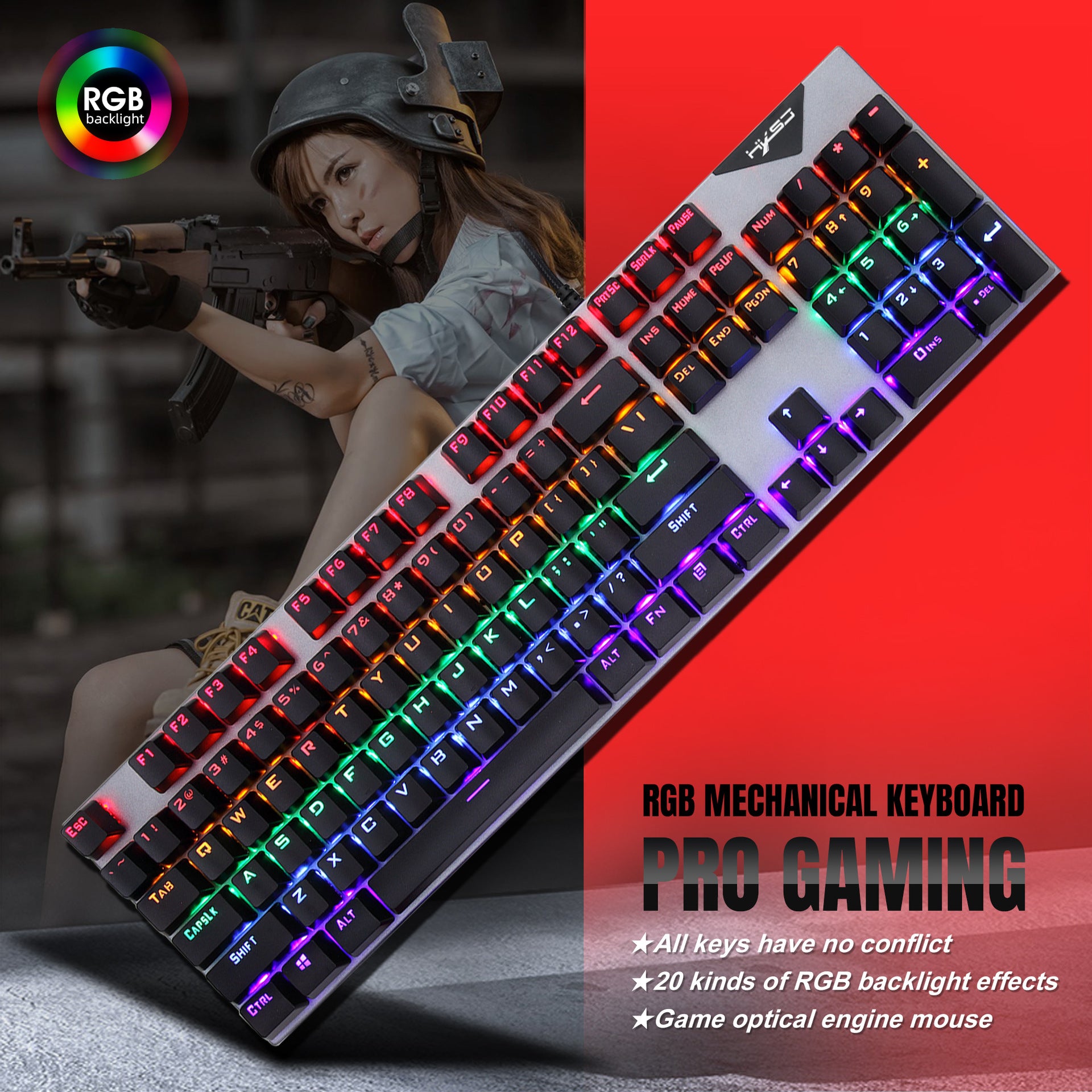 Keyboard and Mouse Set RGB backlit mechanical keyboard and mouse computer wired gaming keyboard and mouse - E-Esther Clothing Store