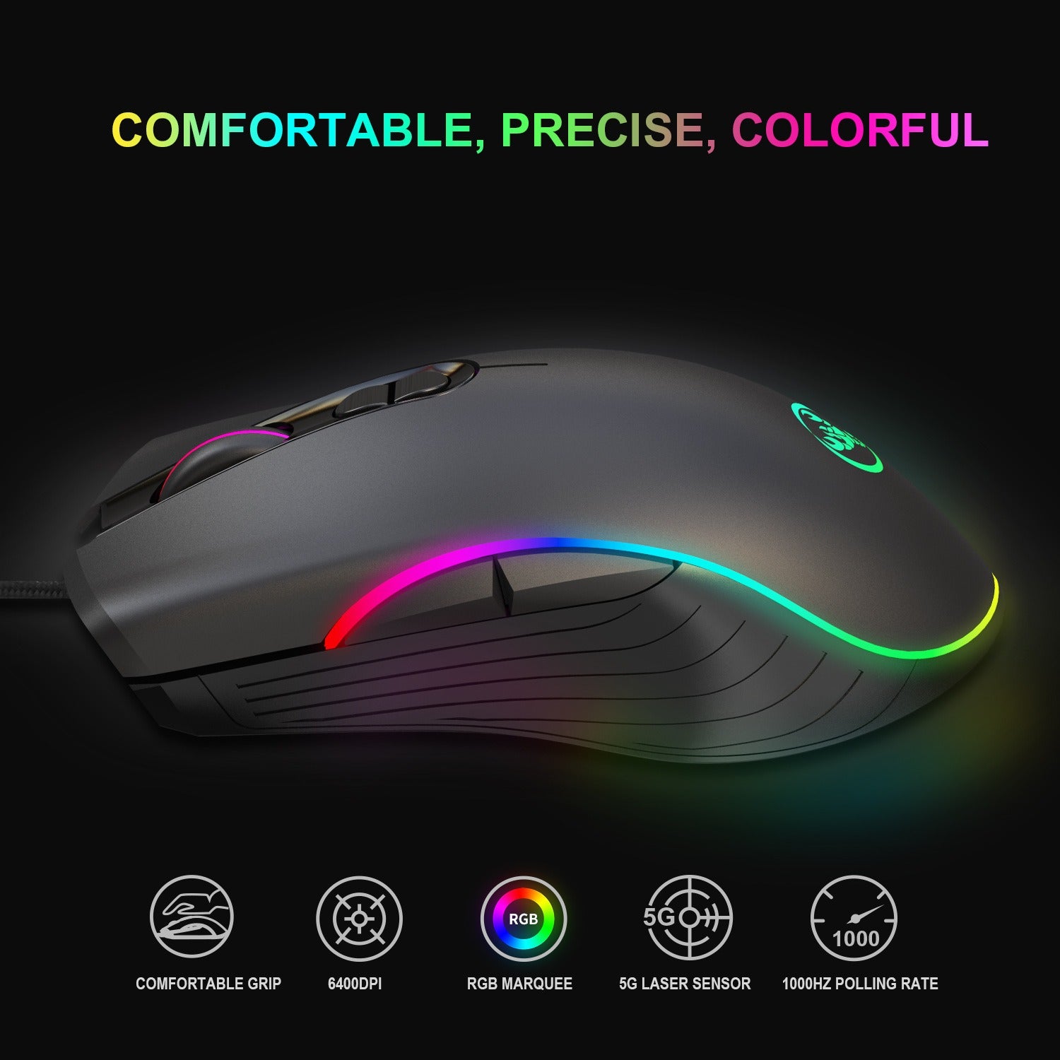 Wired gaming mechanical mouse glowing RGB PUBG e-sports computer laptop USB mouse - E-Esther Clothing Store
