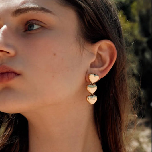 Stainless Steel Heart Earrings - E-Esther Clothing Store