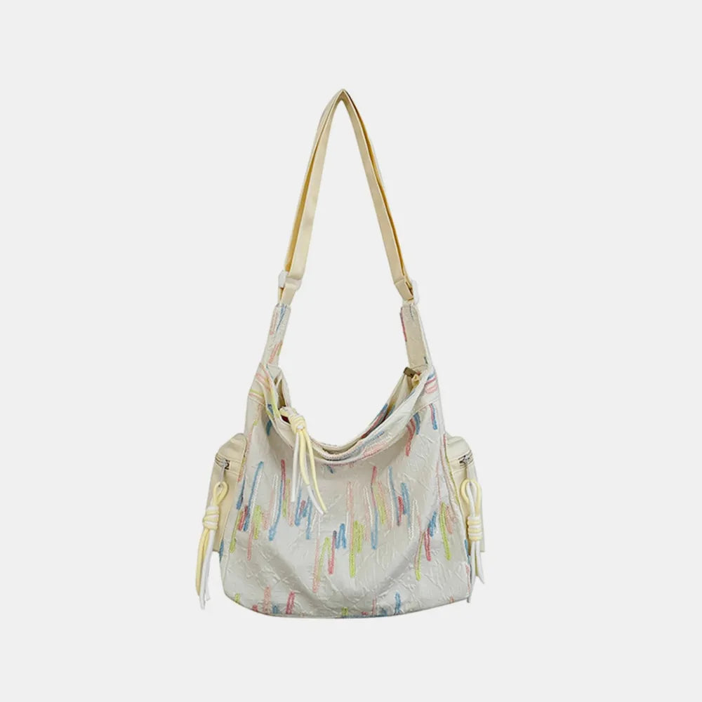 Contrast Texture Shoulder Bag - E-Esther Clothing Store