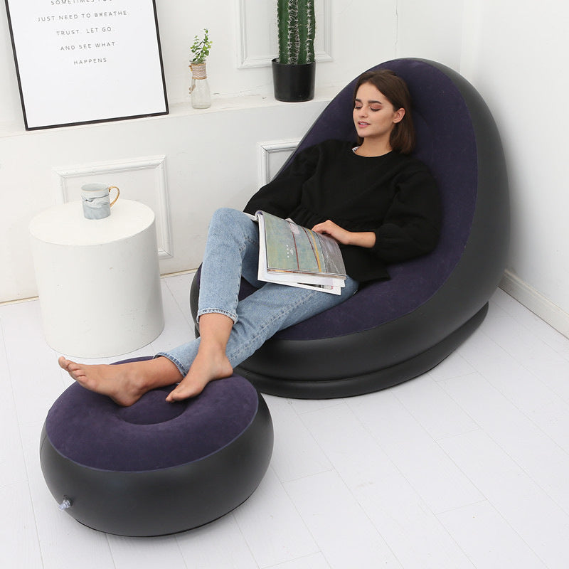 Inflatable Air Mattress Lazy Sofa Deck Chair Comfortable Leg Stool Rest Single Beanbag for home and Outdoor Use - E-Esther Clothing Store