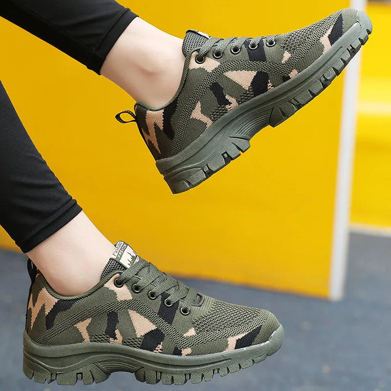 Camouflage Lace Up Mesh Breathable Athletic - E-Esther Clothing Store