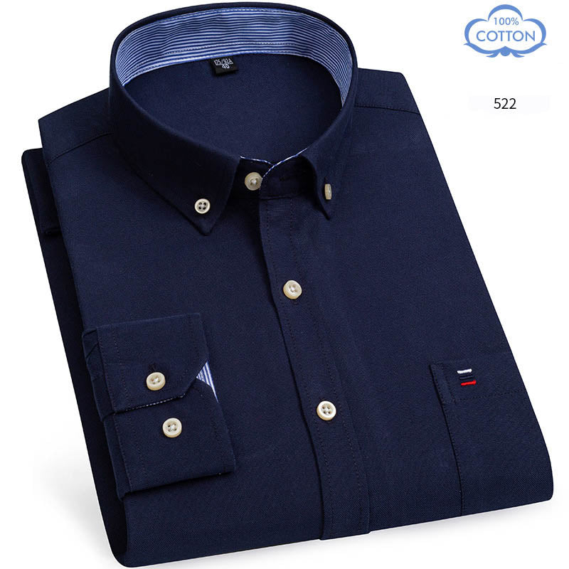 Pure Cotton Oxford Spun Long Sleeved Shirt