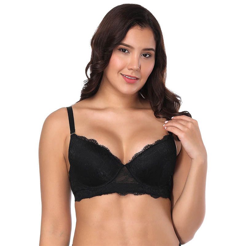 Underwear lace sexy bra thin mold cup steel ring - E-Esther Clothing Store