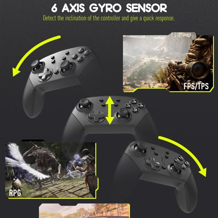 Private Model Adhesive Switch Wireless Bluetooth Controller with Vibration 6-Axis Sensory Switch Pro Gaming Controller - E-Esther Clothing Store
