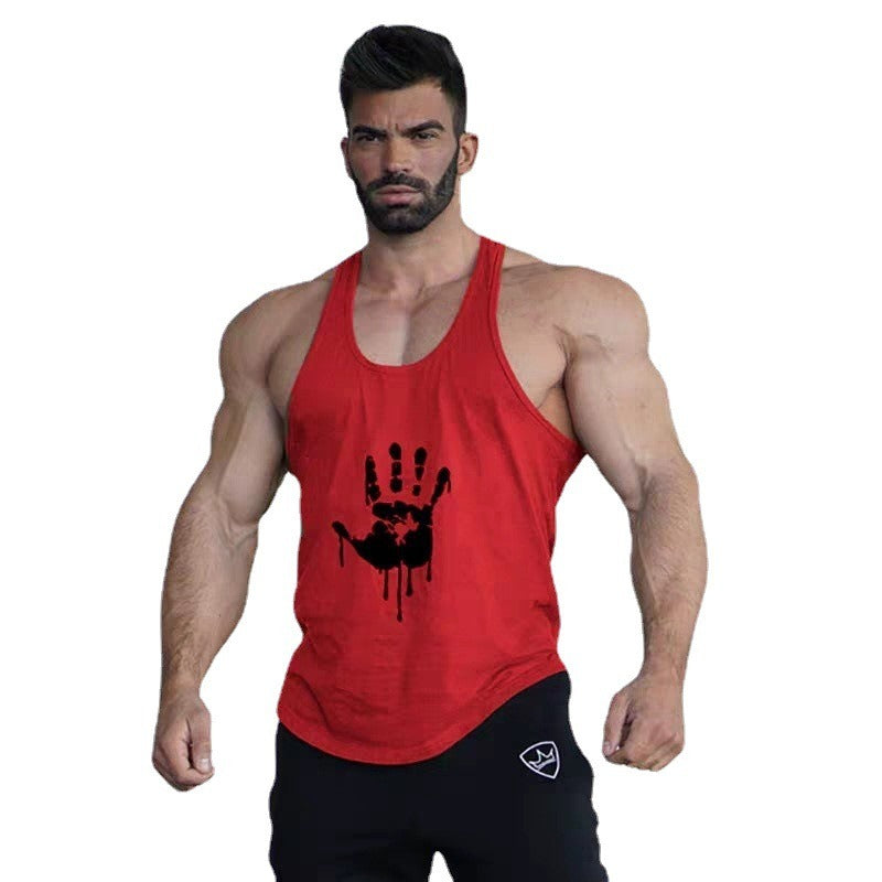 Fitness Tank Top Mens Sports Tank Top Summer Muscle Tank Top Cotton Sweat absorbing Embossed Thin Belt Tank Top - E-Esther Clothing Store