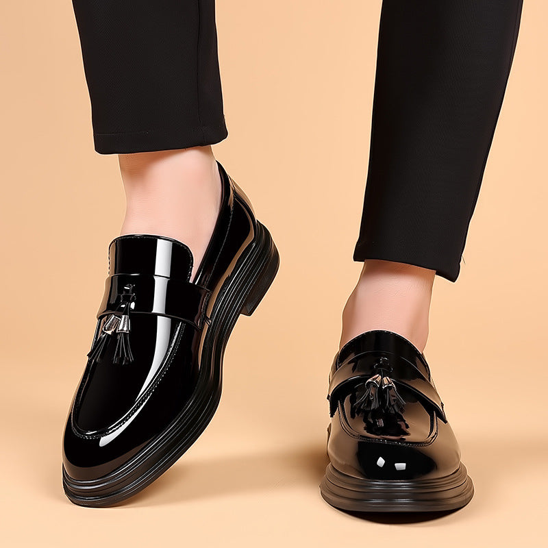 Leather shoes for men, autumn business formal, plus size casual, soft soled, black men's shoes - E-Esther Clothing Store