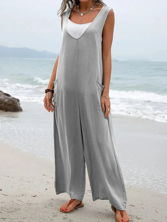 Spring and summer style women's jumpsuit sleeveless women's jumpsuit - E-Esther Clothing Store