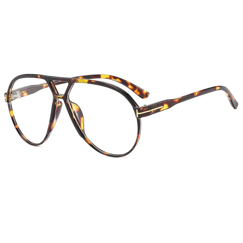 Fashionable large frame T men's and women's trendy driving sunglasses glasses frame - E-Esther Clothing Store