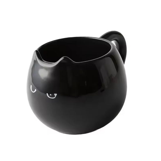 Adorable hand - painted cat - shaped ceramic mug, perfect for coffee or tea. - E-Esther Clothing Store