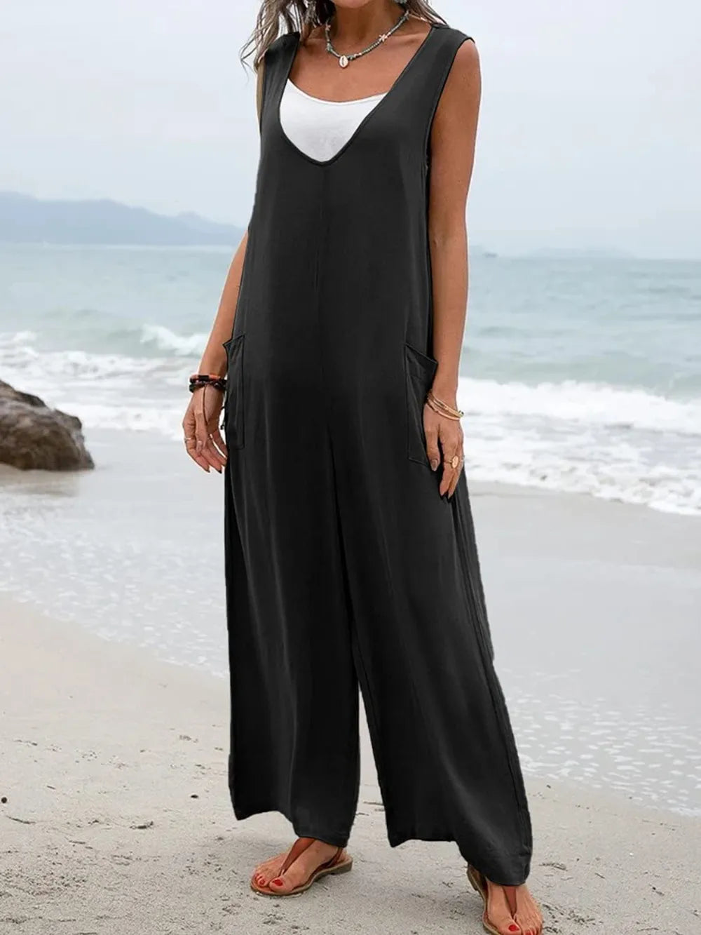 Spring and summer style women's jumpsuit sleeveless women's jumpsuit - E-Esther Clothing Store