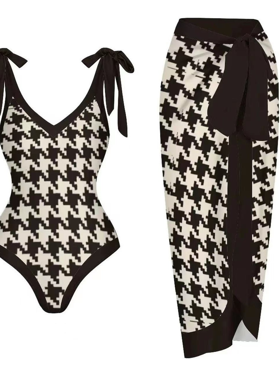 European and American one-piece gauze skirt swimsuit sunscreen swimsuit set - E-Esther Clothing Store