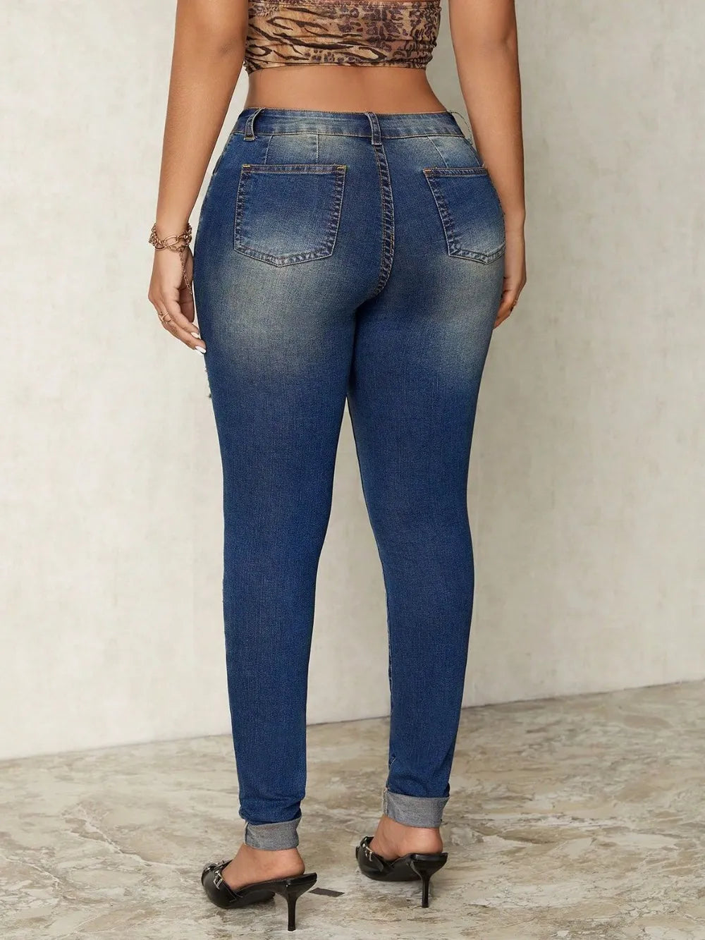 Distressed Skinny Jeans - E-Esther Clothing Store