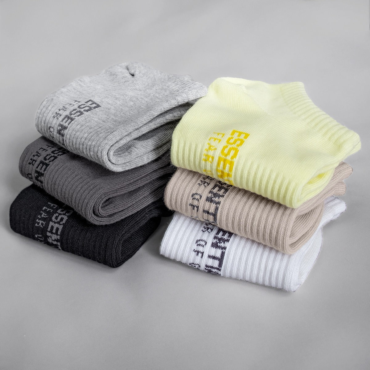 FEAR OF GOD DOUBLE LINE ESSENTIALS Mens and Women's High Street FOG Letter Fashion Brand Sports Socks Boat Socks Versatile - E-Esther Clothing Store