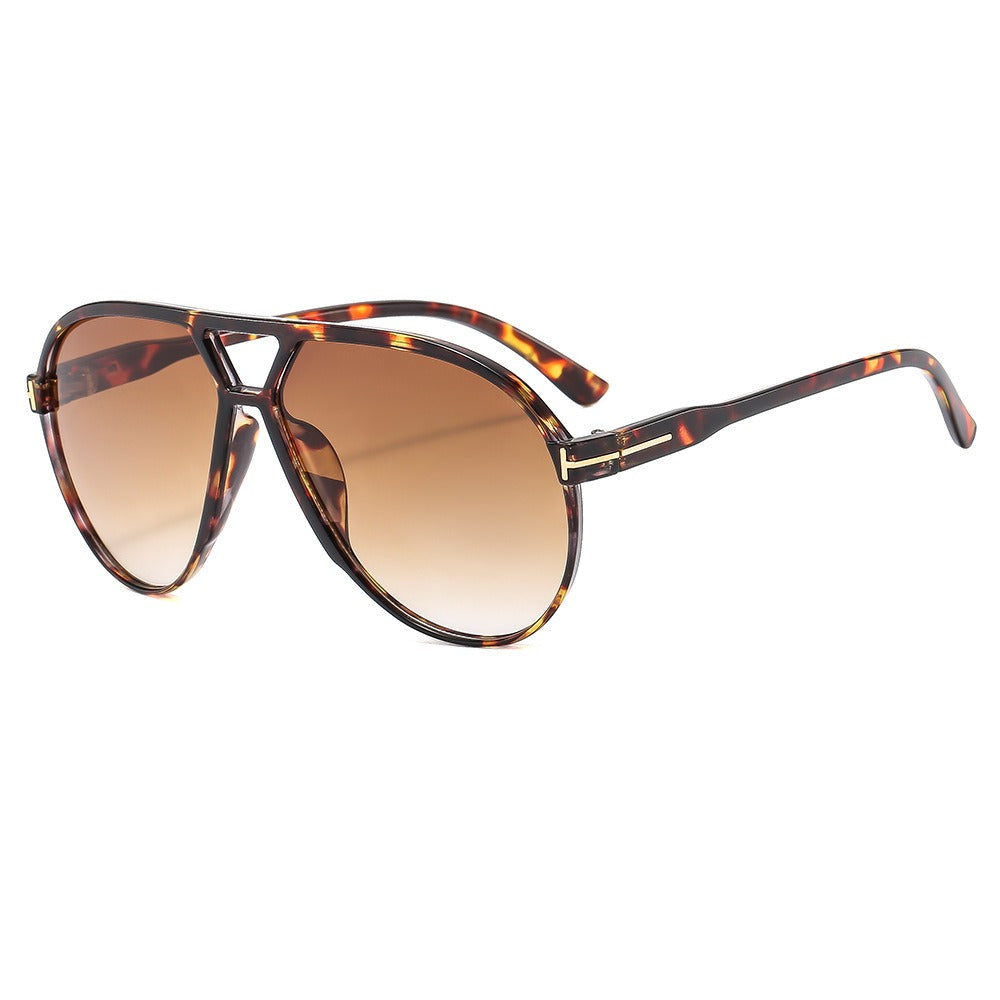 Fashionable large frame T men's and women's trendy driving sunglasses glasses frame - E-Esther Clothing Store