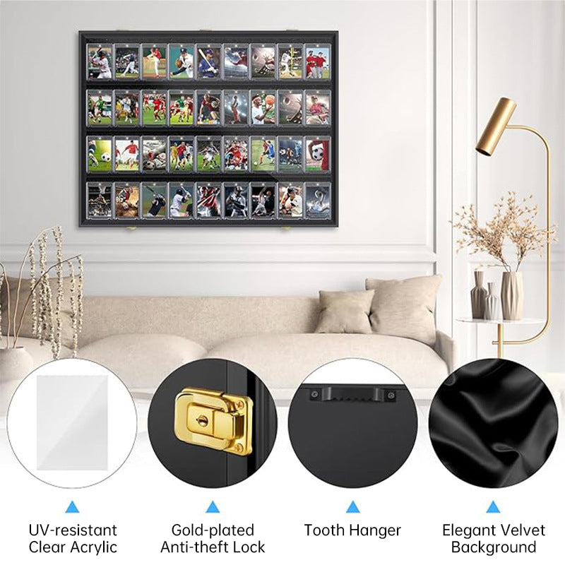 Large Sports Card Display Cases. Wooden, UV - protected acrylic fronts. For football, basketball, hockey cards. - E-Esther Clothing Store