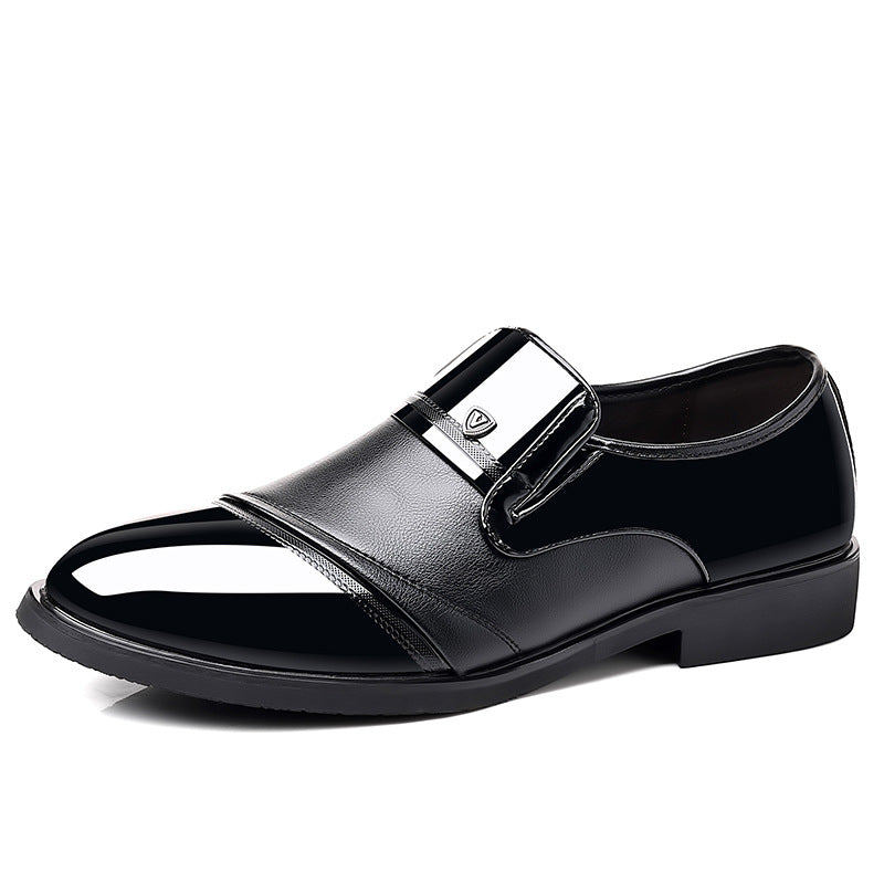 High end shiny business dress leather shoes, height increasing set feet, suit shoes, men's shoes - E-Esther Clothing Store