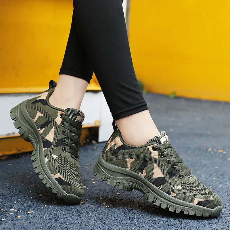Camouflage Lace Up Mesh Breathable Athletic - E-Esther Clothing Store