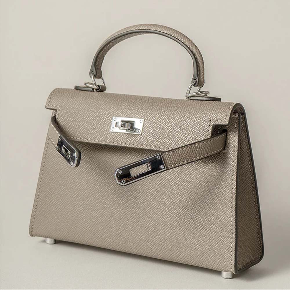 Fashionable cowhide high-end leather Kelly bag palm pattern crossbody handbag small handbag for women - E-Esther Clothing Store