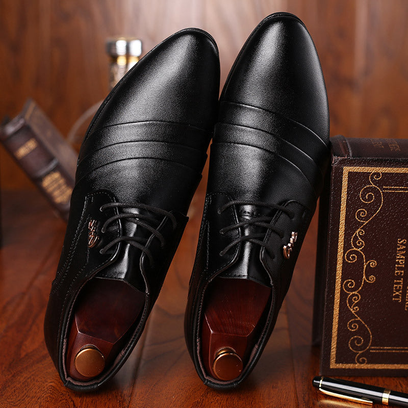 Men's business formal leather shoes, pointed toe shoes, casual shoes, men's wedding shoes - E-Esther Clothing Store
