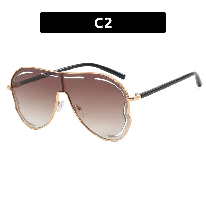 Conjoined large frame toad shaped sunglasses, new spicy girl sunglasses - E-Esther Clothing Store