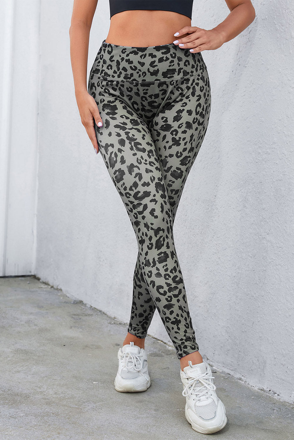 Green Classic Leopard Print Active Leggings - E-Esther Clothing Store
