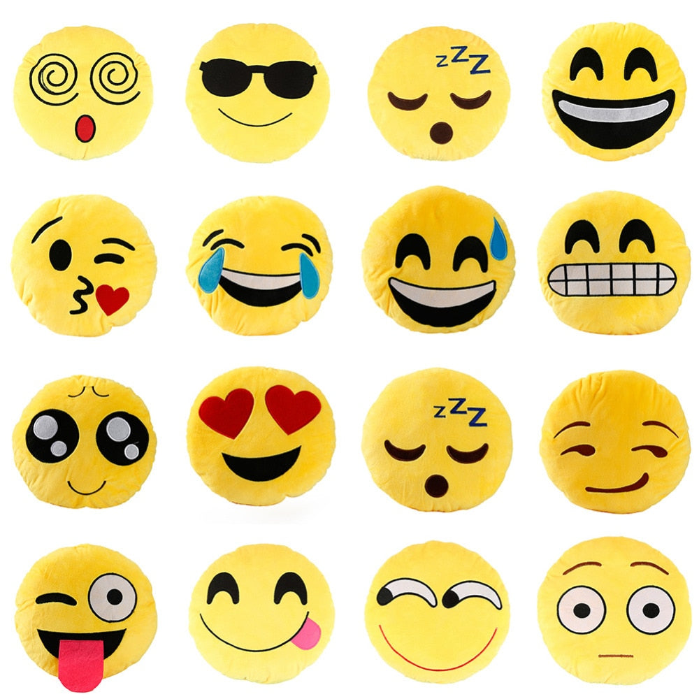 30cm Face Emoji Pillow Round Cushion For Sofa Car Seat Home Decorative Cushions - E-Esther Clothing Store