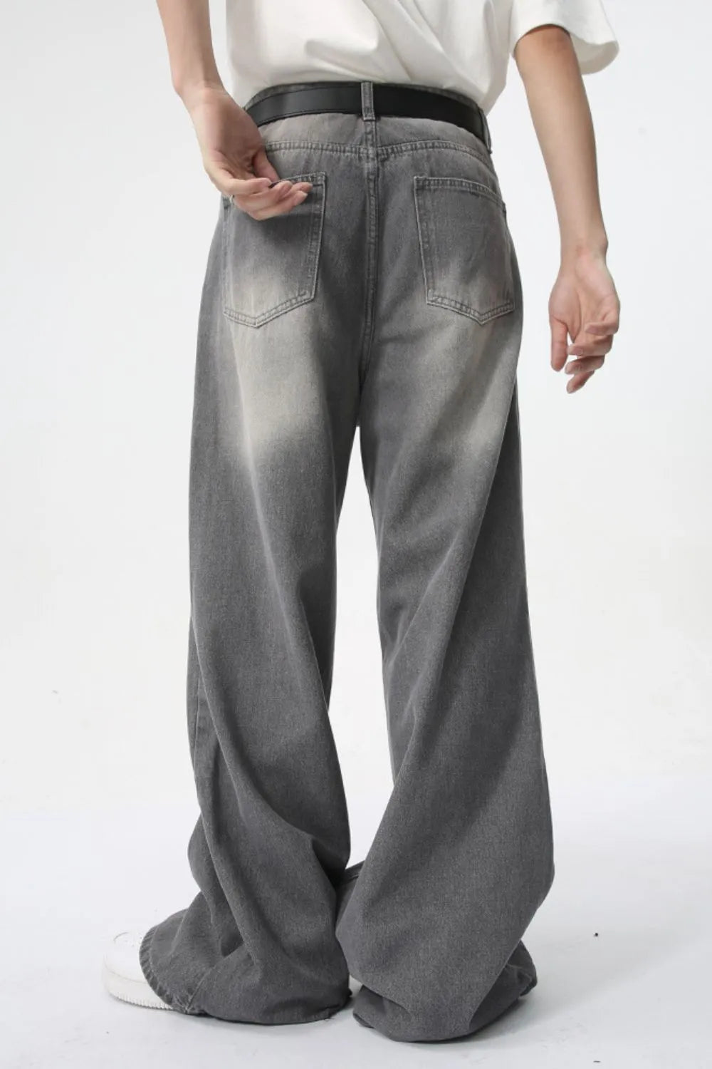 Distressed Wide Leg Jeans with Pockets - E-Esther Clothing Store
