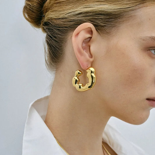 Stainless Steel C-Hoop Earrings - E-Esther Clothing Store