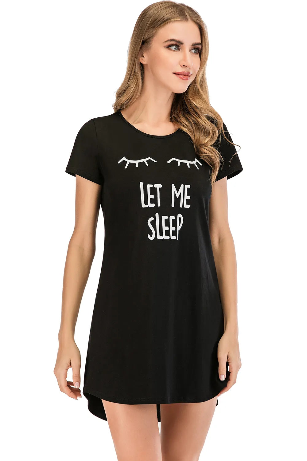 Graphic Round Neck Short Sleeve Lounge Dress - E-Esther Clothing Store