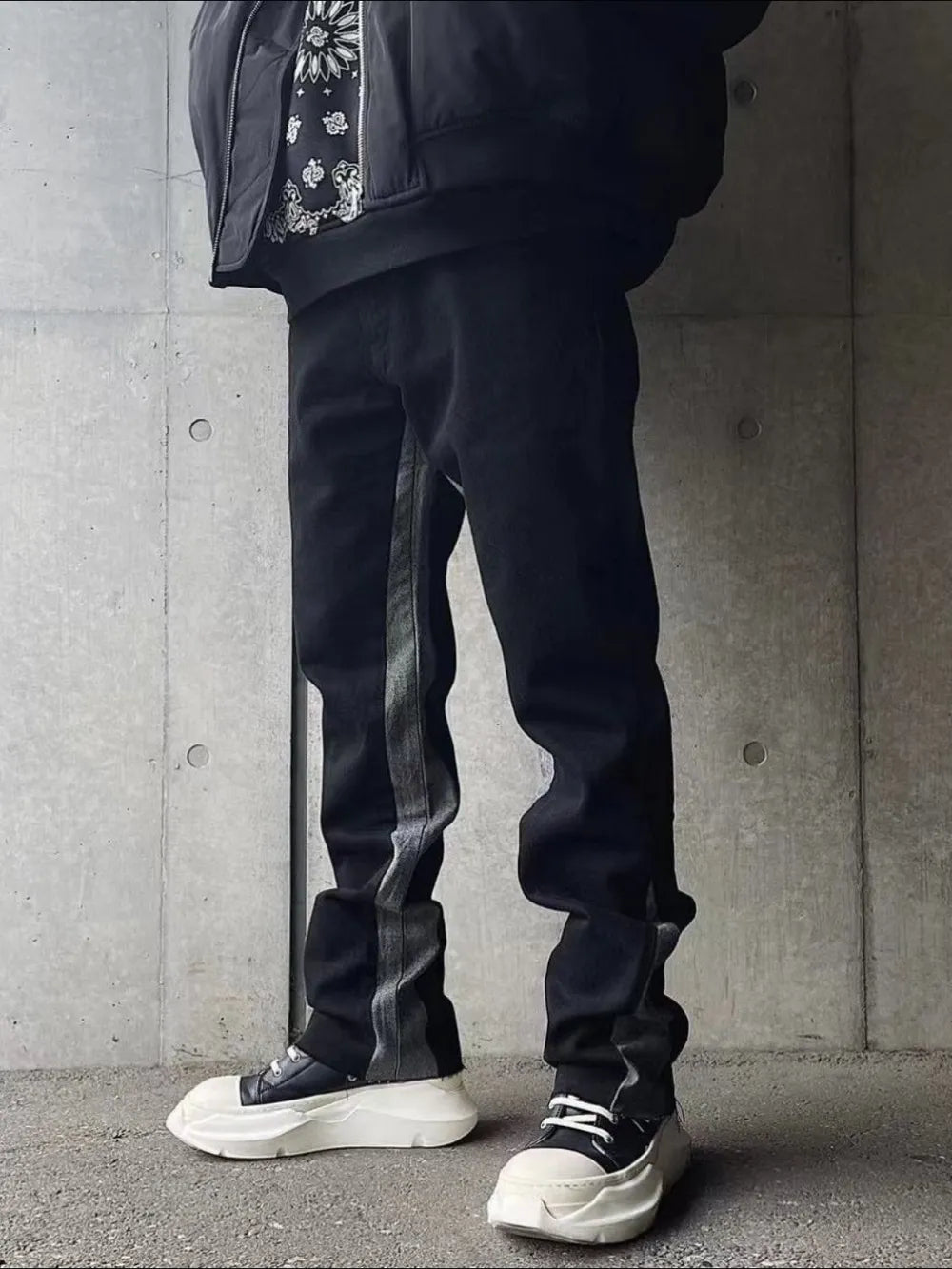 Men's Contrast Bootcut Jeans - E-Esther Clothing Store