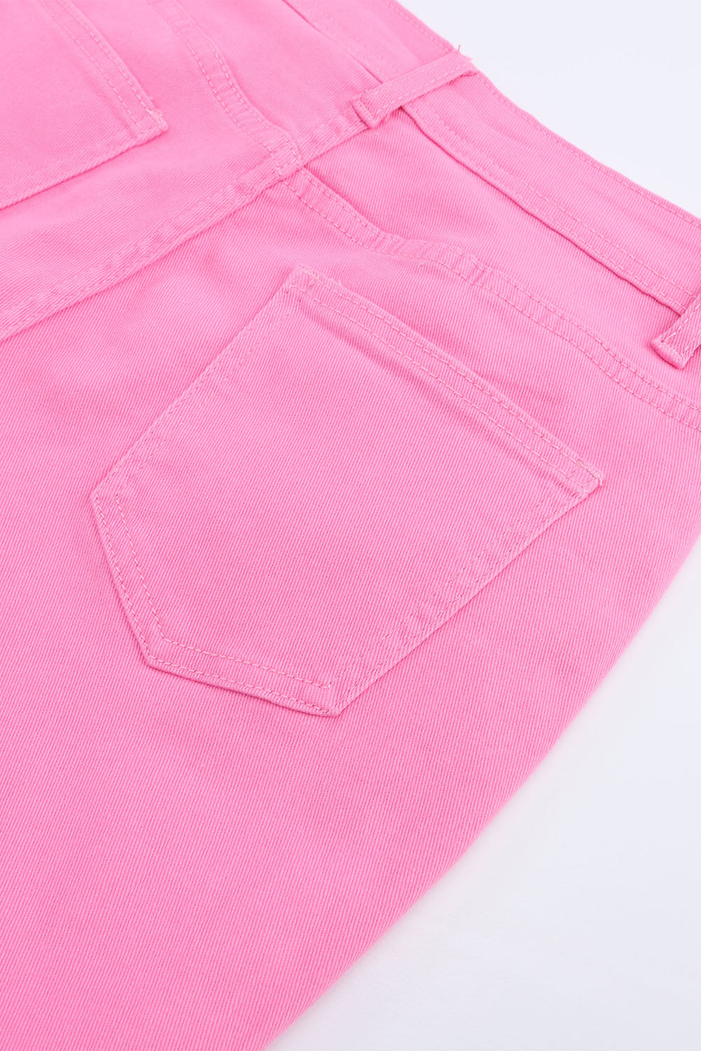 Pink Vintage High Waist Flare Leg Ripped Raw Hem Jeans - E-Esther Clothing Store