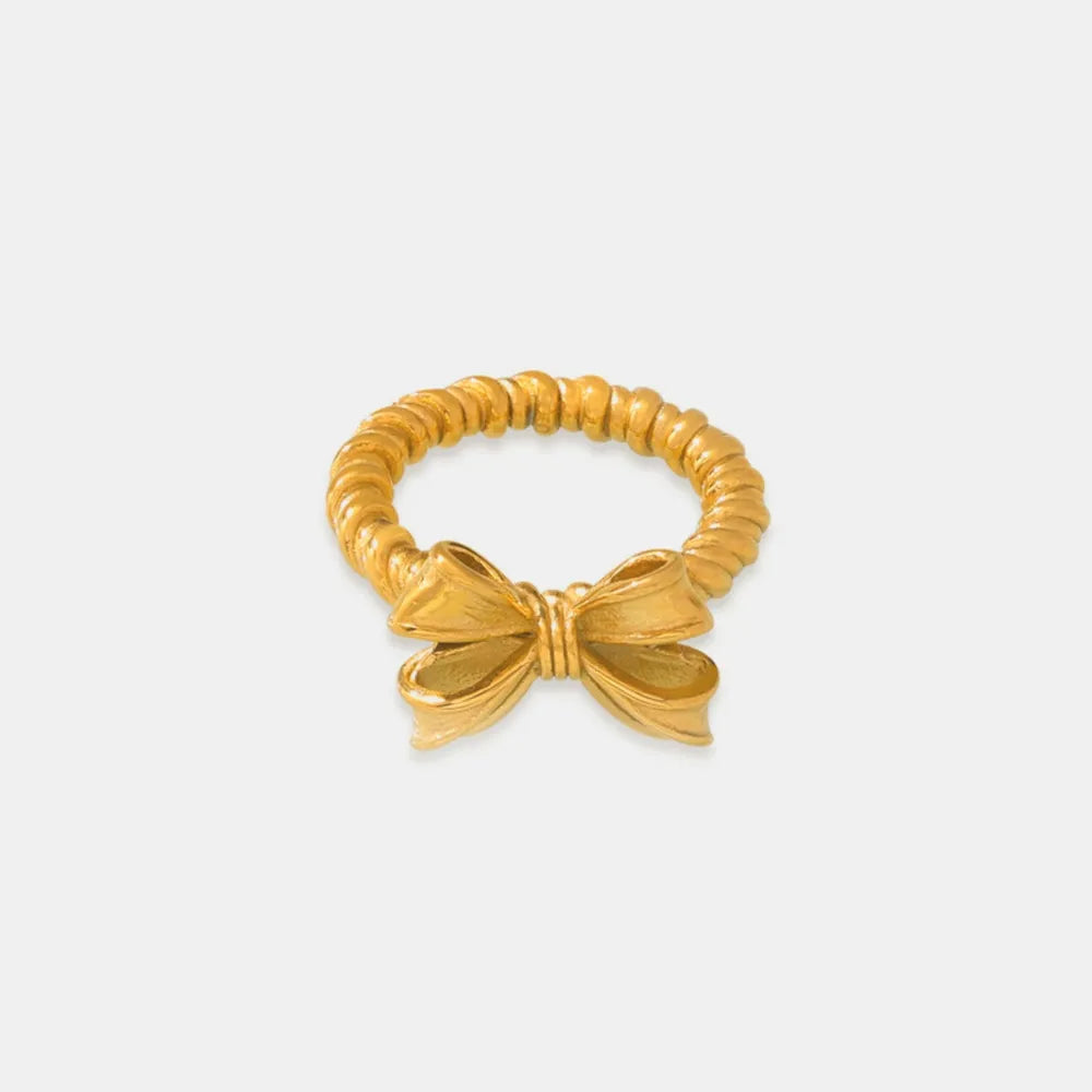 Twisted Titanium Steel Bow Ring - E-Esther Clothing Store