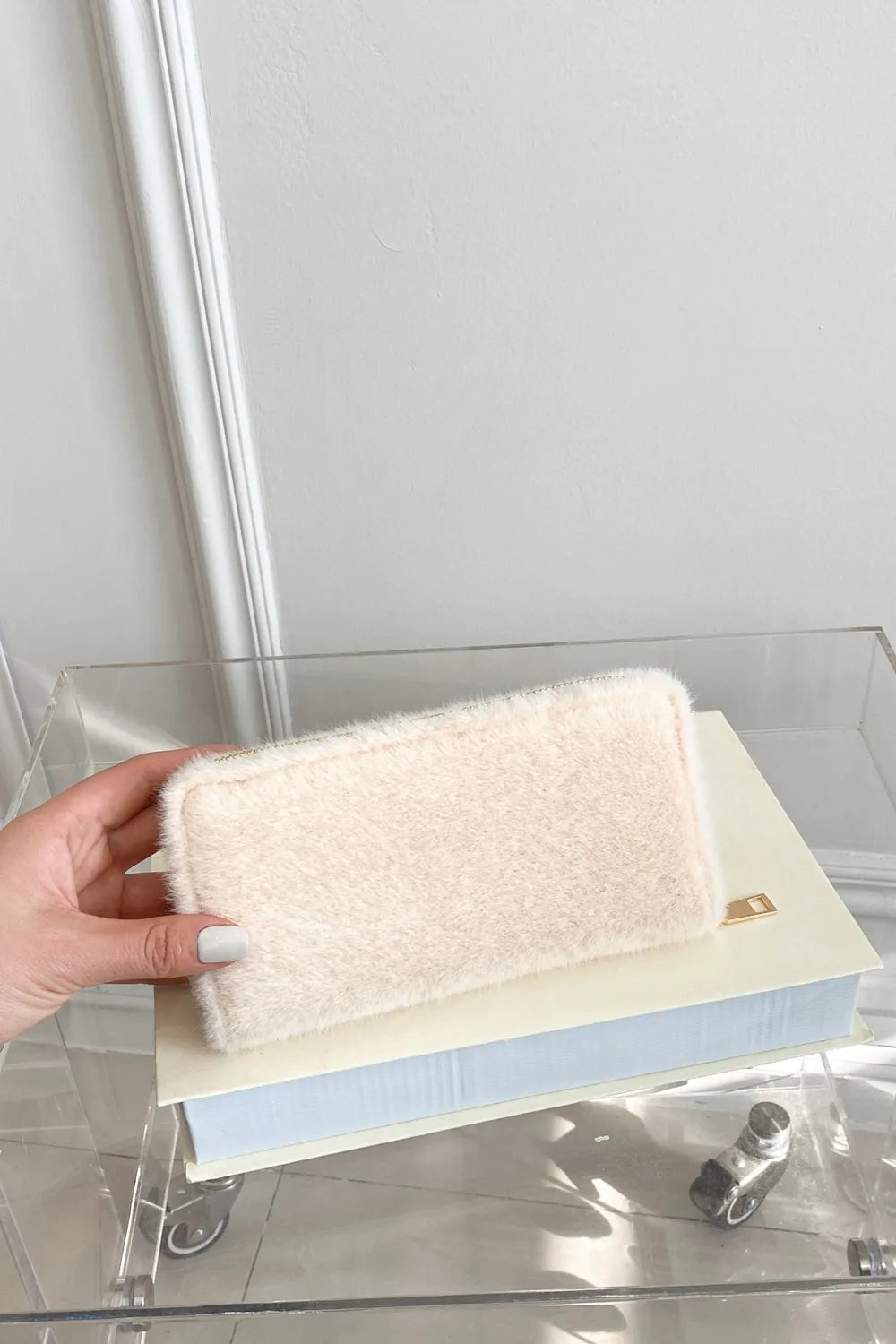 Solid Color Fluff Rectangle Wallet - E-Esther Clothing Store
