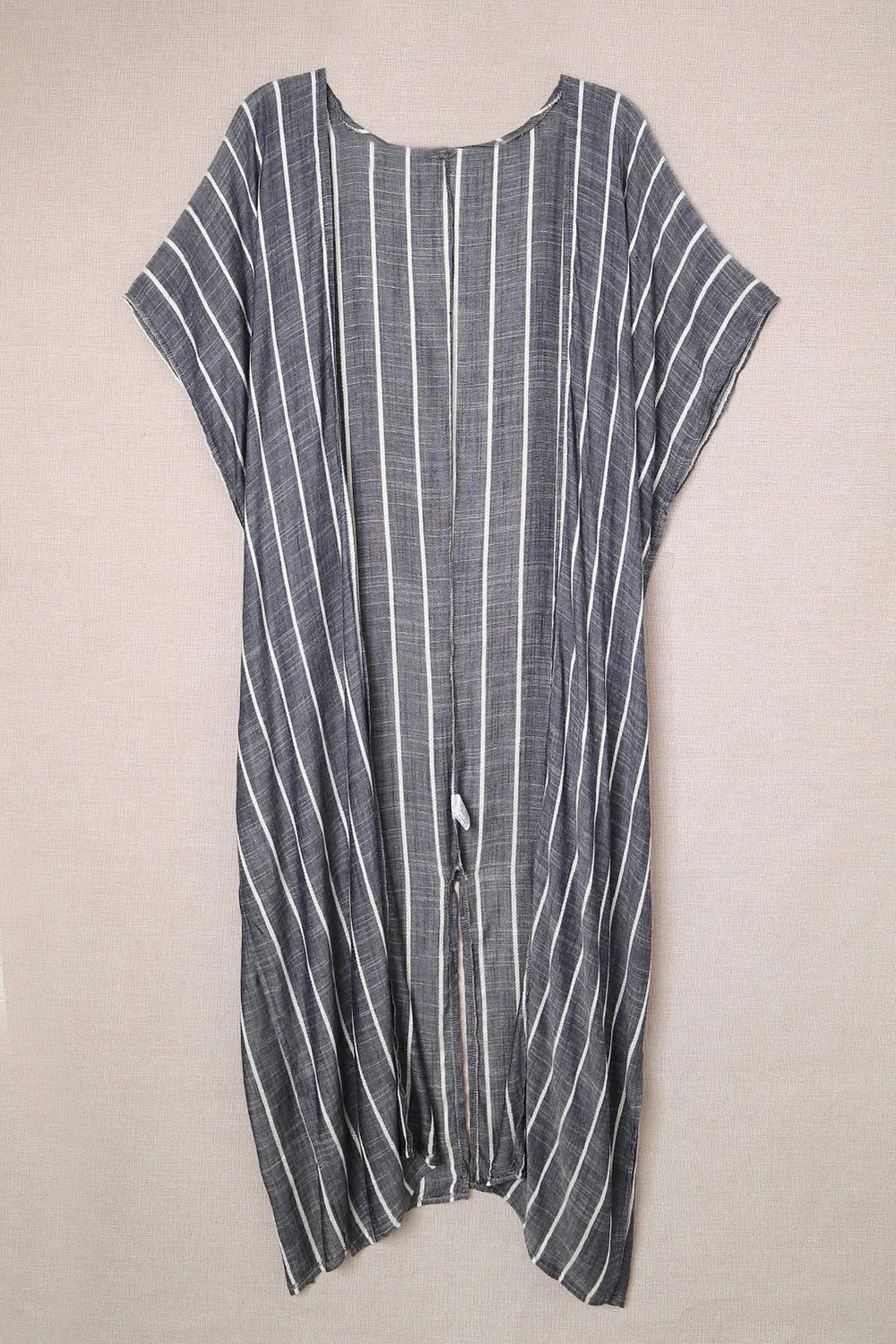 Striped Open Front Longline Cover Up - E-Esther Clothing Store