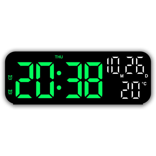 Digital Alarm Clock with Temp, Date, Week. Night Mode. Voice - controlled. 12/24H LED