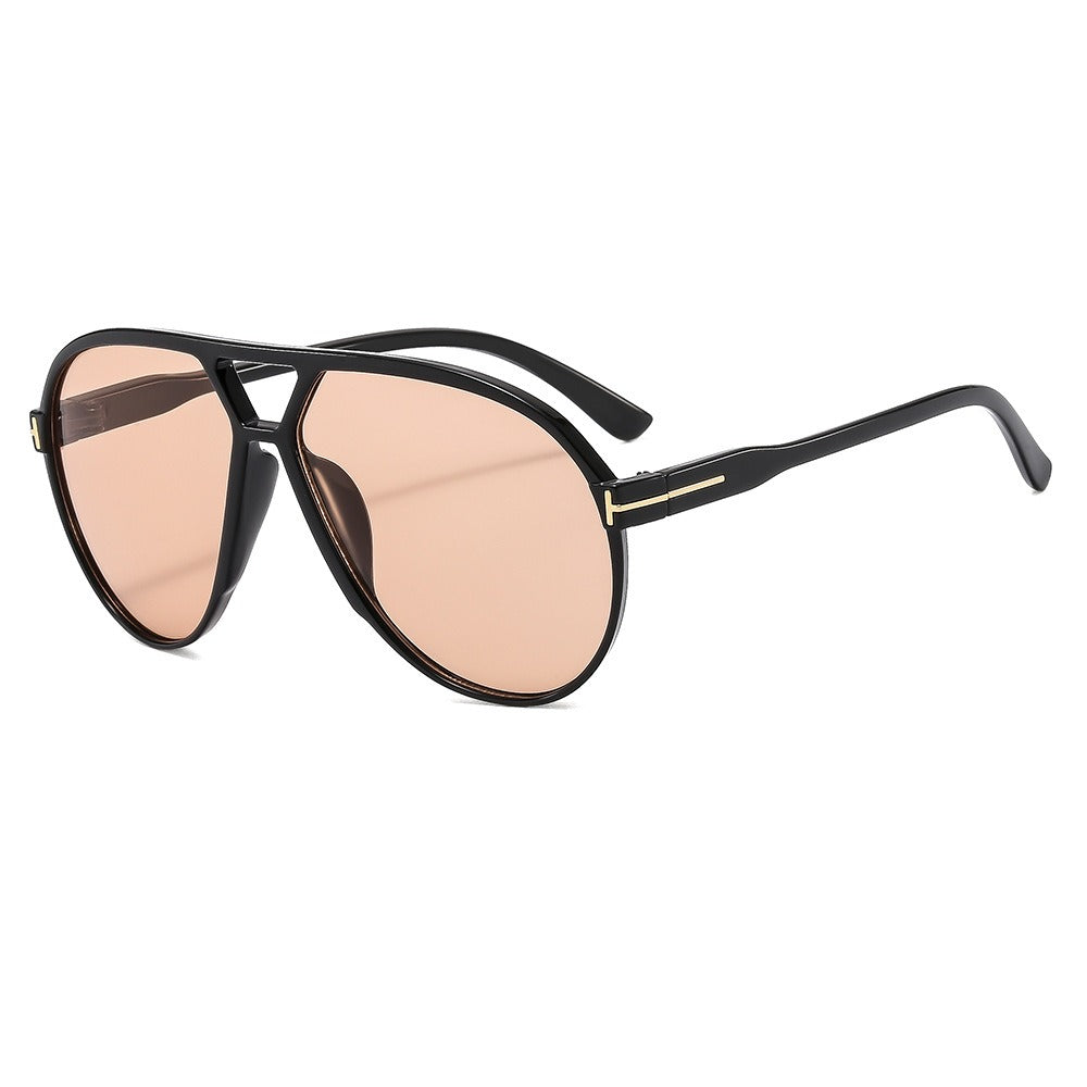 Fashionable large frame T men's and women's trendy driving sunglasses glasses frame - E-Esther Clothing Store