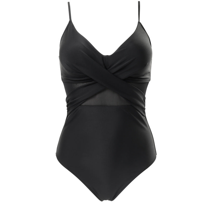 Slimming and meat blocking one-piece swimsuit for women new mesh splicing backless swimsuit - E-Esther Clothing Store