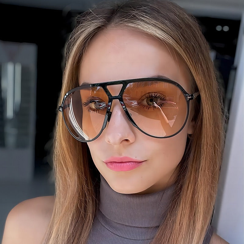Fashionable large frame T men's and women's trendy driving sunglasses glasses frame - E-Esther Clothing Store