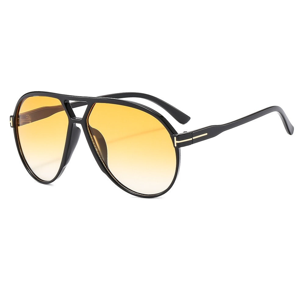 Fashionable large frame T men's and women's trendy driving sunglasses glasses frame - E-Esther Clothing Store