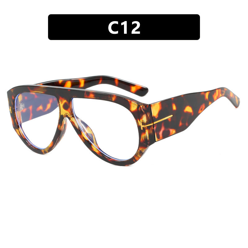 T-shaped large frame sunglasses, pilot's toad fashion cross-border sunglasses, personalized women's sunglasses - E-Esther Clothing Store