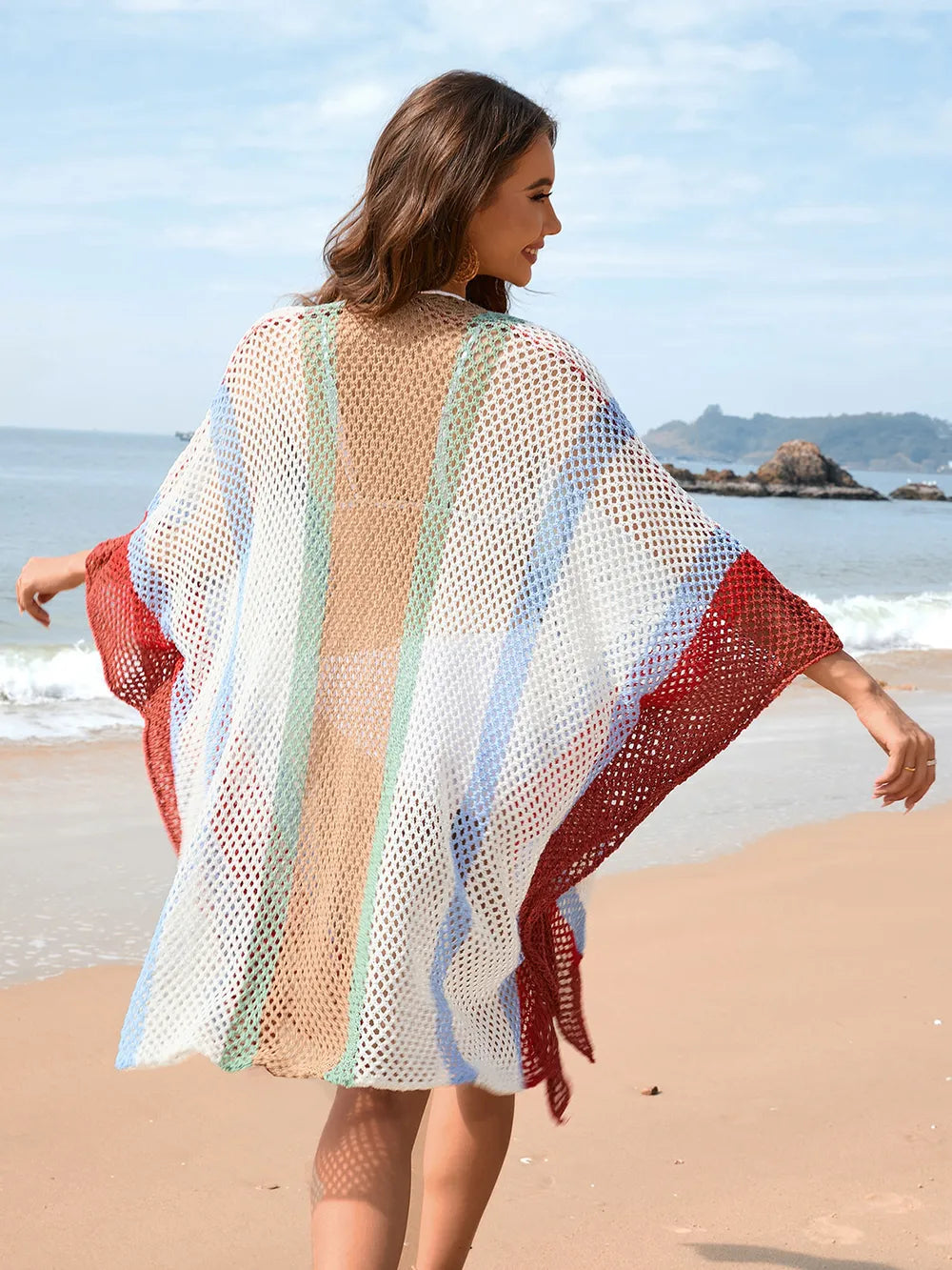 Women's Splicing Hollow Beach Skirt Loose Bikini Hoodie for Women - E-Esther Clothing Store