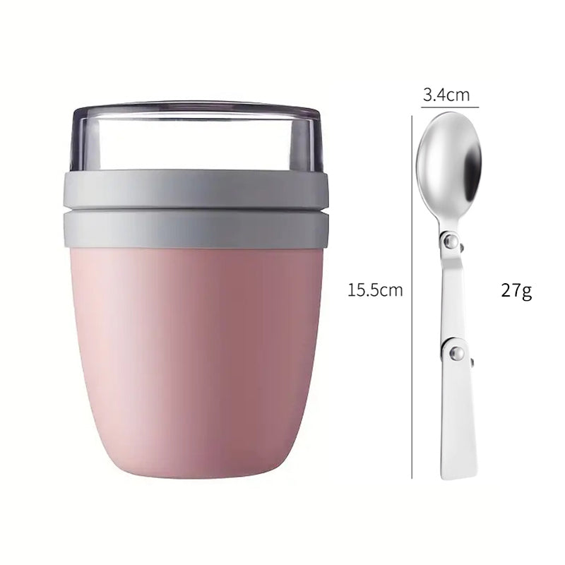 Portable Yogurt Cereal Cups with Lids. Ideal for Overnight Oats, DIY Salads & Parfaits. Great for Breakfast or Lunch - E-Esther Clothing Store