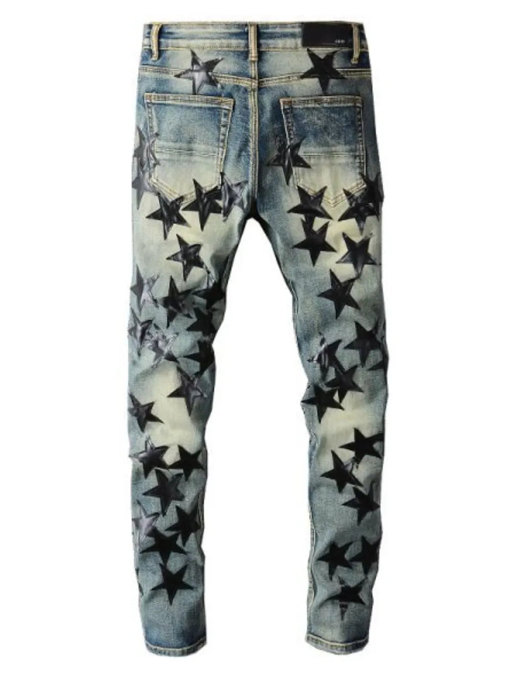 Men's Washed Star Slim Jeans - E-Esther Clothing Store