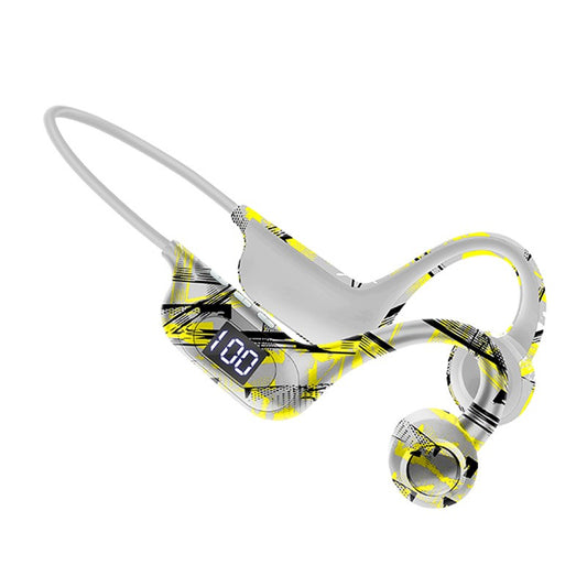 AKZ-G9 Graffiti Bone Conduction Wireless Bluetooth Earphones Insert Card Digital Display Hanging Ear Wireless Earphones - E-Esther Clothing Store