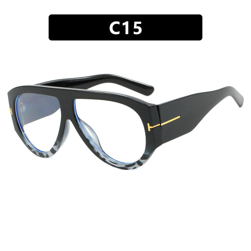 T-shaped large frame sunglasses, pilot's toad fashion cross-border sunglasses, personalized women's sunglasses - E-Esther Clothing Store