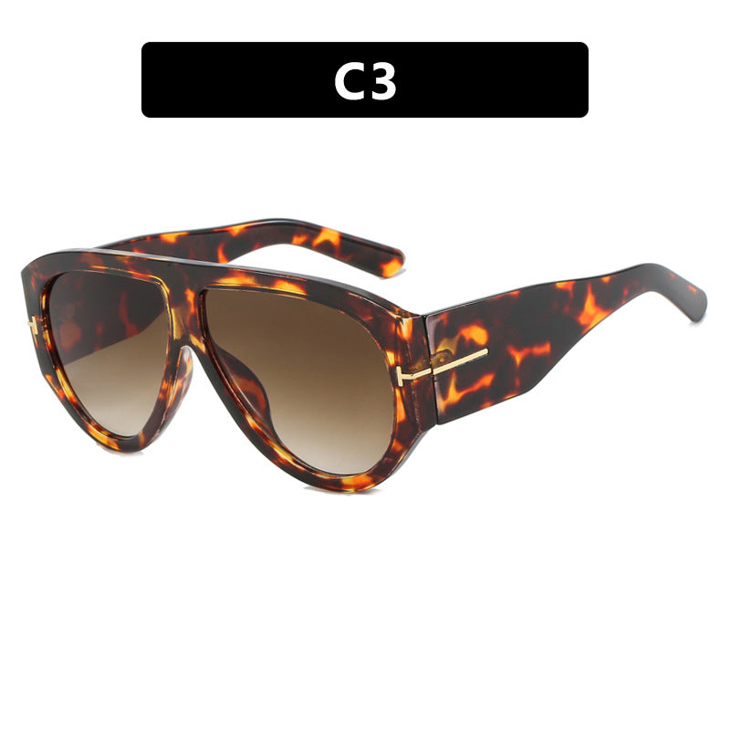 T-shaped large frame sunglasses, pilot's toad fashion cross-border sunglasses, personalized women's sunglasses - E-Esther Clothing Store