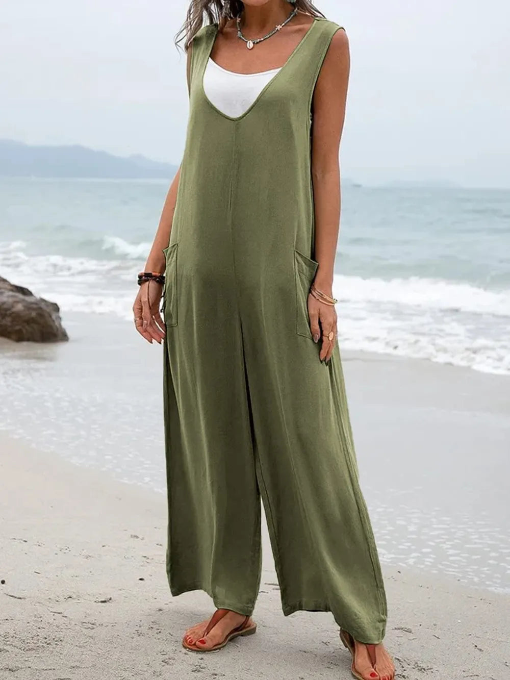 Spring and summer style women's jumpsuit sleeveless women's jumpsuit - E-Esther Clothing Store